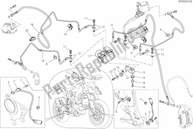 Wszystkie części do Uk? Ad Przeciwblokuj? Cy (abs) Ducati Hypermotard Thailand 821 2015